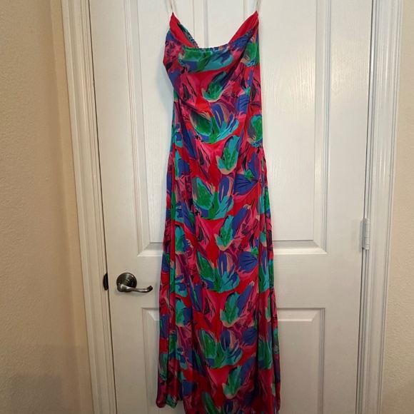 Anthropologie Ollari Strapless Tropical Dress - Picture 4 of 8